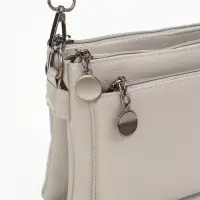 Сумка женская кросс-боди на молнии, 20.5&times;2&times;13 см, серая