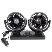 Вентилятор автомобильный двойной AVS 8098 12B 4" (корпус: пластик, цвет: чёрный)
