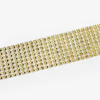 Лента с имитацией страз, 4 см, 9&plusmn;1 м, цвет золотой