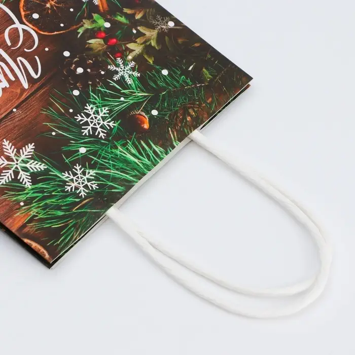Пакет бумажный подарочный новогодний крафт «Чудеса» 15×21×8 см Пакет бумажный подарочный новогодний крафт «Чудеса» 15×21×8 см