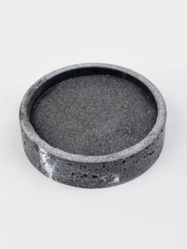 Набор для ванной "Мрамор" 3 предмета (дозатор для мыла, стакан, мыльница), цвет черный