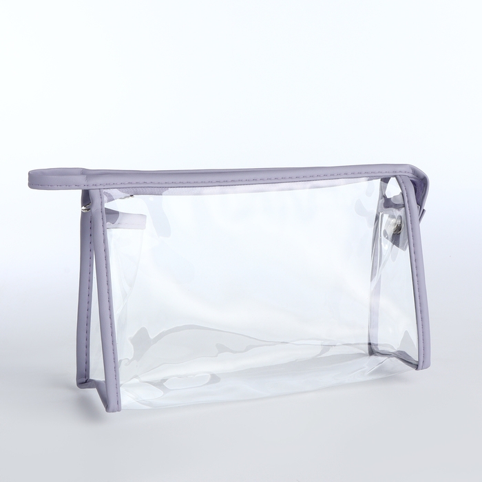 Набор косметичек 2 в 1 на молниях, цвет сиреневый Набор косметичек 2 в 1 на молниях, цвет сиреневый