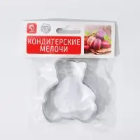 Форма для печенья «Медвежонок», 6×6,5×1,5 см, цвет серебристый