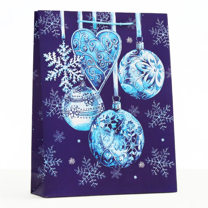 Новый год. Пакет подарочный Новый год. Пакет подарочный "Новогодние шары", 33 х 42,5 х 10 см