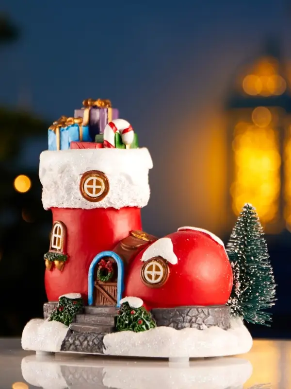 Фигура светодиодная  Фигура светодиодная "Волшебный сапожок" 13х11 см, 4 LED, LR41x3 (в компл), Т/БЕЛЫЙ