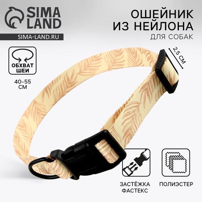 Ошейник Paradise life, застёжка - фастекс, 2.5 см, 40-55 см Ошейник Paradise life, застёжка - фастекс, 2.5 см, 40-55 см