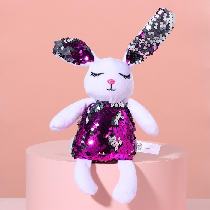 Мягкая игрушка с пайетками «Заяц», 26 см