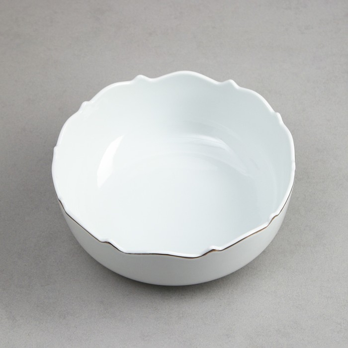 Салатник Wave, 3 л, золотая обводка, фарфор, Иран Салатник Wave, 3 л, золотая обводка, фарфор, Иран