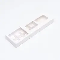 Коробка для 10 конфет, белая, 9.8&times;22&times;3.5 см