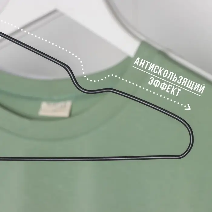 Плечики - вешалка для одежды, 41×20×0,3 см, чёрные Плечики - вешалка для одежды, 41×20×0,3 см, чёрные