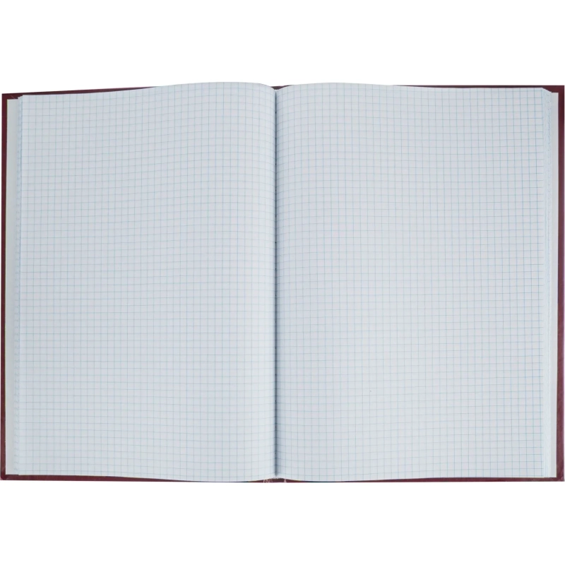 Книга учета Attache А4 96л в клетку блок офсет, бумвинил бордовый