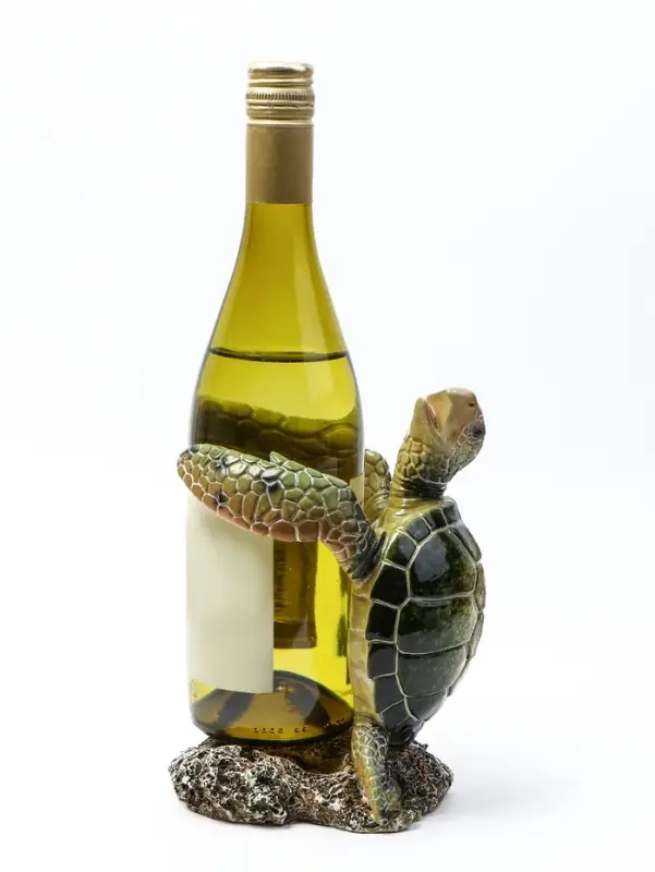 Подставка под бутылку TAKE IT EASY &laquo;Черепаха&raquo;, полистоун, зелёная, 12&times;11&times;19 см