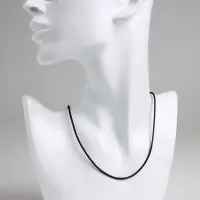 Шнурок корейская вощёная нить, 50 см, d=1.5 мм, чёрная
