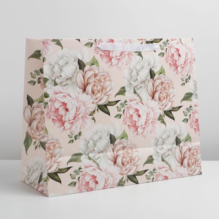 Пакет подарочный ламинированный горизонтальный, упаковка, «Сердце», XL 40 х 49 х 19 см