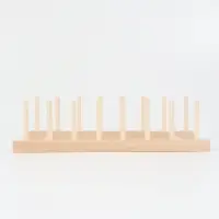 Подставка - сушилка для разделочных досок и посуды, 7 секций, 13.5&times;40 см, дерево, бежевая