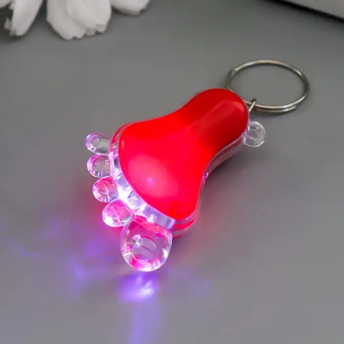 Фонарик брелок для ключей на кольце «Ножка», МИКС Фонарик брелок для ключей на кольце «Ножка», МИКС