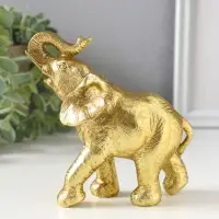 Сувенир полистоун "Золотой слон" 12х5,6х15,5 см