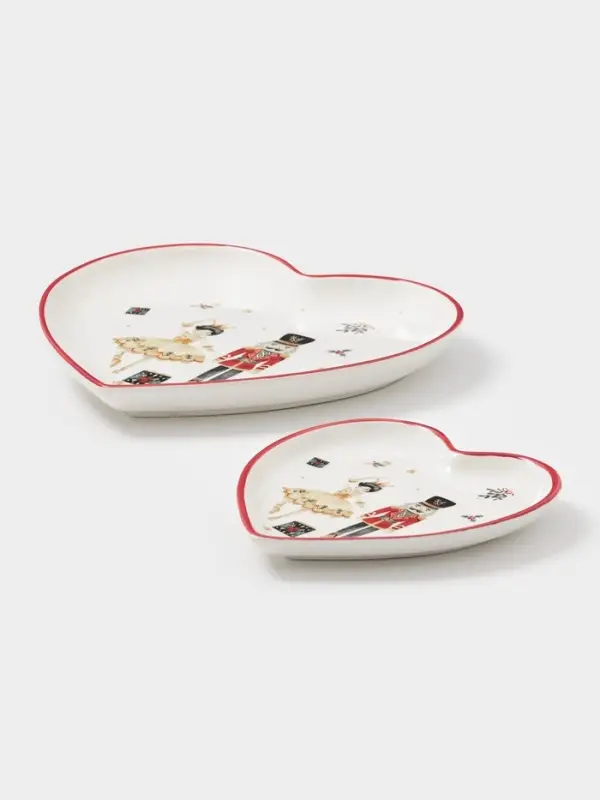 Тарелки сервировочные новогодние Доляна «Щелкунчик», набор 2 шт., доломит, белые Тарелки сервировочные новогодние Доляна «Щелкунчик», набор 2 шт., доломит, белые