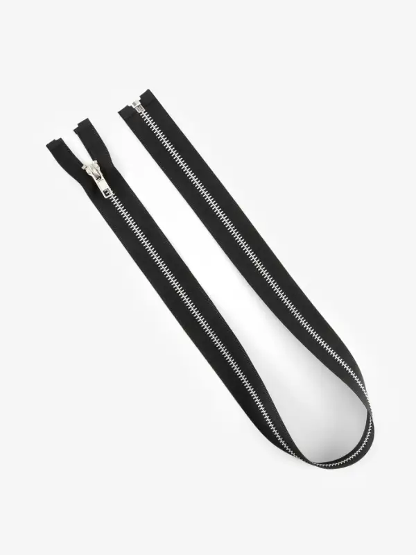 Молния металлическая, №5, разъёмная, замок автомат, 70 см, чёрная