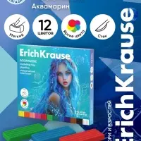 Пластилин 12 цветов ErichKrause Aquamarine, со стеком