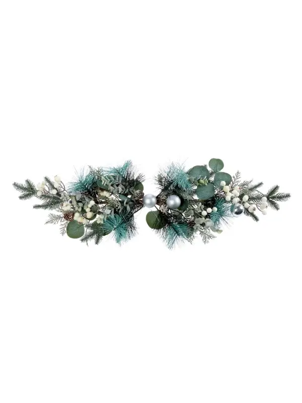 Декор настенный &laquo;Снежноягодник&raquo;, 72&times;20 см, 18 LED, от батареек CR2032&times;2, свечение тёплое белое