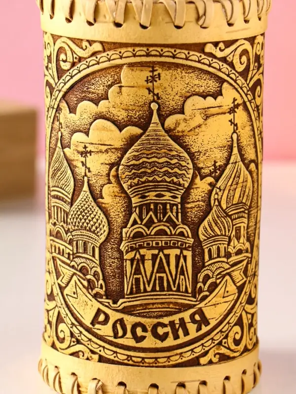 Туес Туес "Россия", D8,5смхH(с хватком)17см, береста