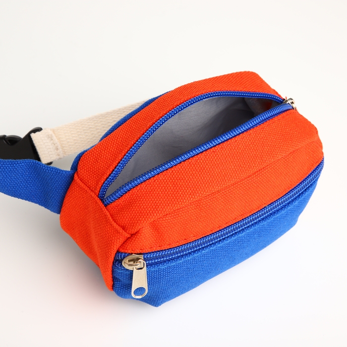 Сумка детская поясная на молнии, наружный карман, цвет синий/красный Сумка детская поясная на молнии, наружный карман, цвет синий/красный