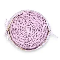 Корзина плетеная 32 х 32 х 14 см, ручка h=14 см фиол-ый  ткань