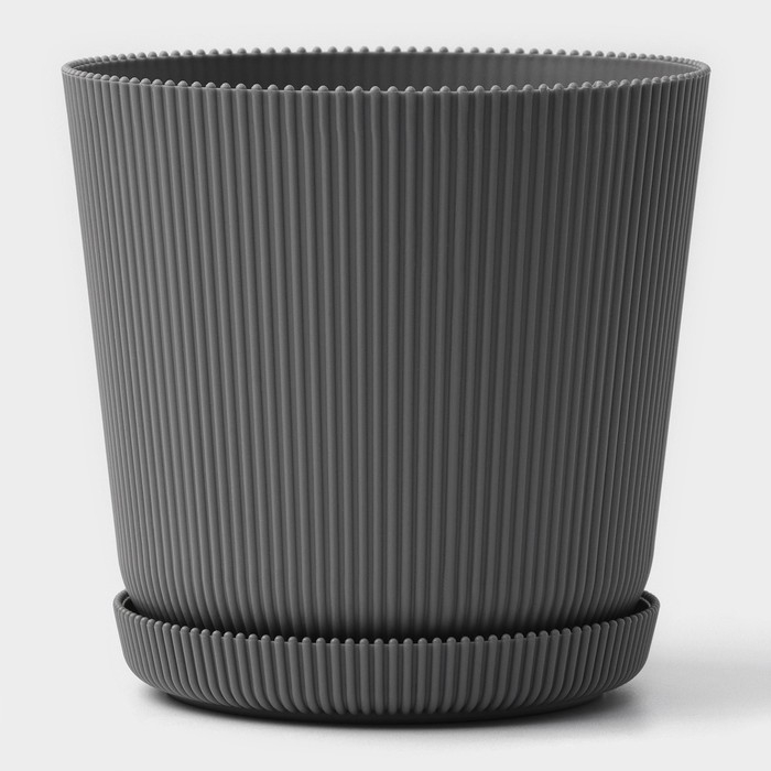 Горшок для цветов с поддоном, 15,5×16,5 см, цвет серый Горшок для цветов с поддоном, 15,5×16,5 см, цвет серый