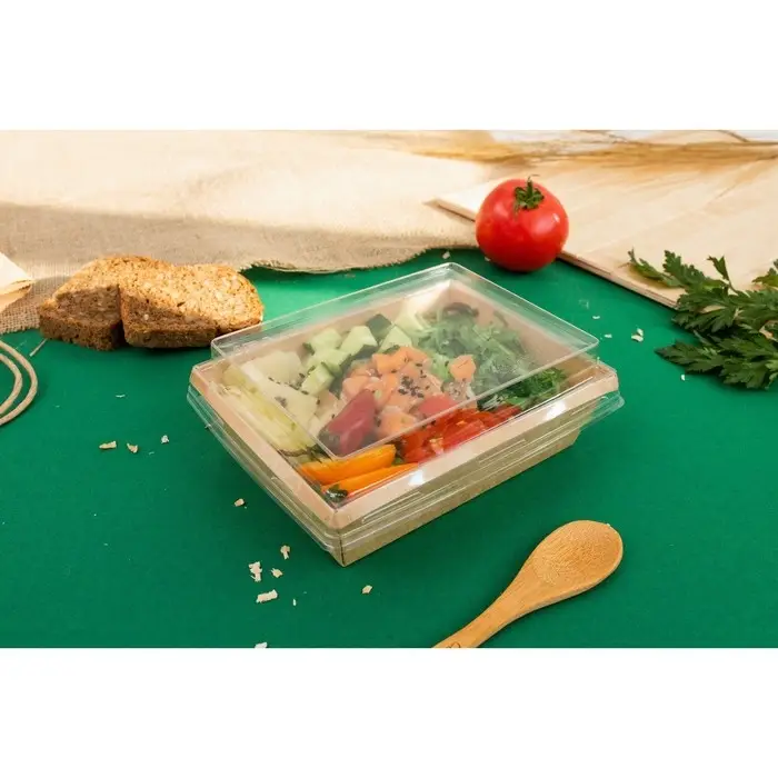 Салатник с купольной крышкой, крафт, 16 х 12 х 6,5 см, 0,5 л Салатник с купольной крышкой, крафт, 16 х 12 х 6,5 см, 0,5 л