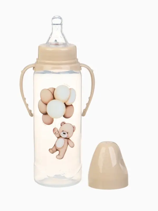 Бутылочка для кормления «Baby Bear» 250 мл, цилиндр, бежевый Mum&Baby Бутылочка для кормления «Baby Bear» 250 мл, цилиндр, бежевый Mum&Baby