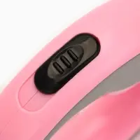 Рулетка - поводок для собак, лента 3 м, розовая, серая