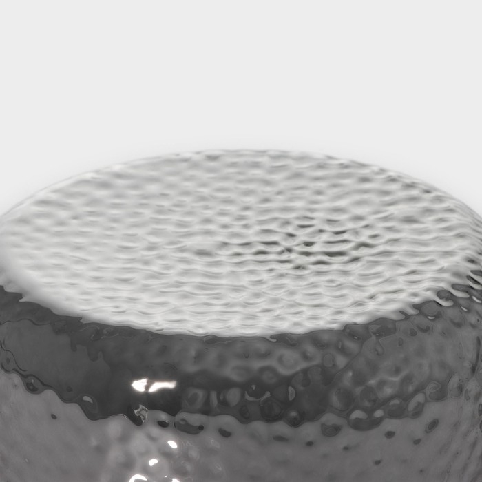 Кружка стеклянная с крышкой и ложкой Magistro &laquo;Диамант&raquo;, 450 мл, цвет серый