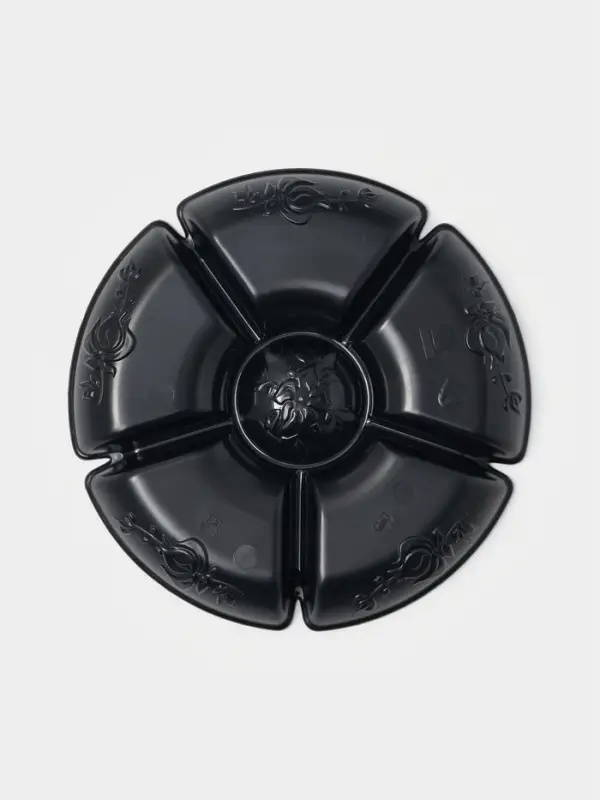 Менажница глубокая, 6 секций, d 28 см, цвет черный