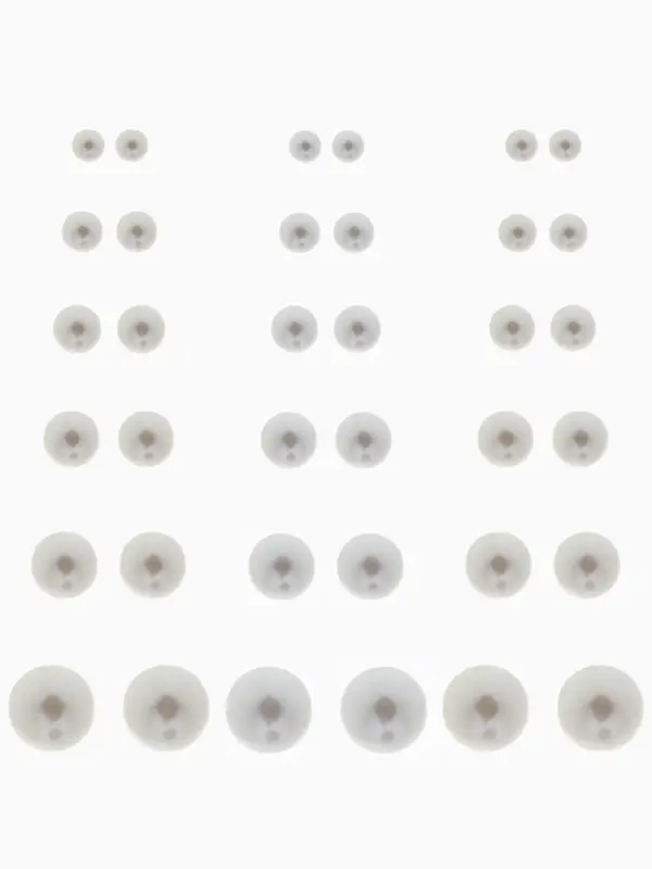Серьги пусеты QF &laquo;Рэйчел&raquo;, 18 пар, бусина d=5-12 мм, цвет белый