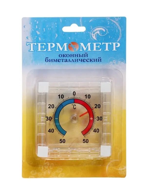 Термометр уличный, механический, квадратный, 8&times;8 см