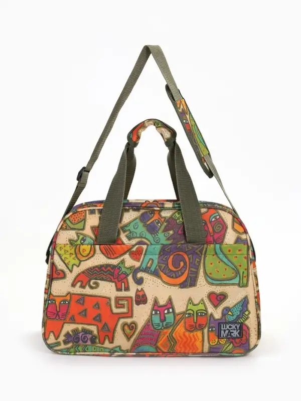 Сумка дорожная на молнии, наружный карман, длинный ремень, разноцветная