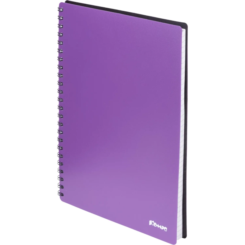 Бизнес-тетрадь Комус А5 60л, кл., обл.пластик, спираль, фиолет.Classic