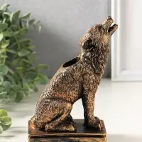 Подсвечник на 1 свечу &laquo;Волк&raquo;, 18&times;12&times;6 см, под бронзу