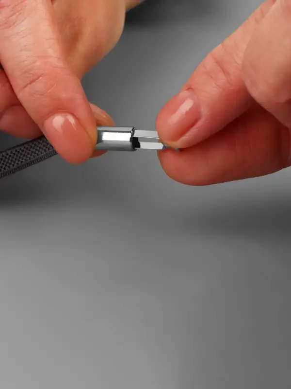 Наконечник для шнура цилиндр, d=6&times;15 мм, 4 шт., цвет серебряный