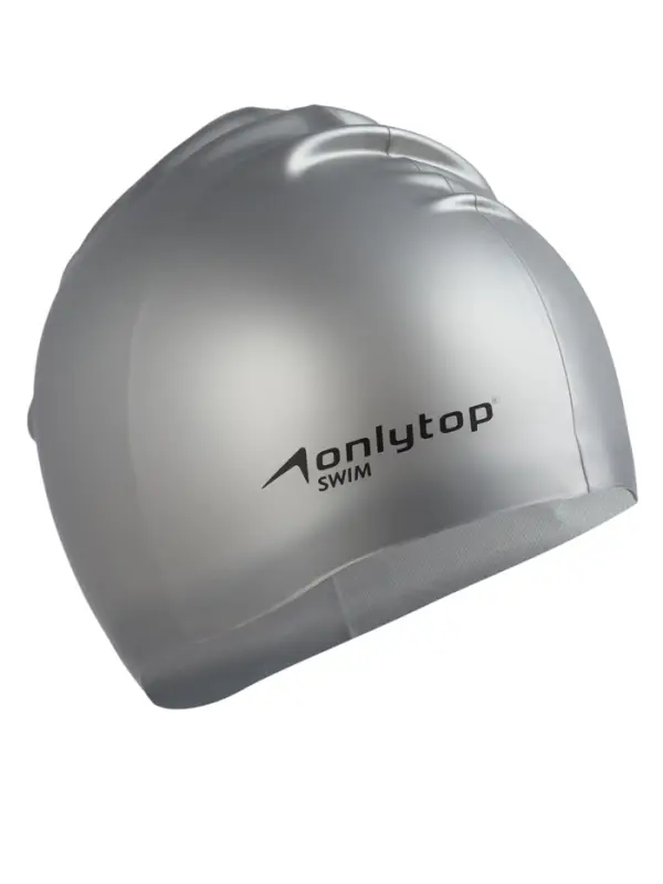 Шапочка для плавания взрослая ONLYTOP, силиконовая, 56 г, обхват 54-60 см, серая