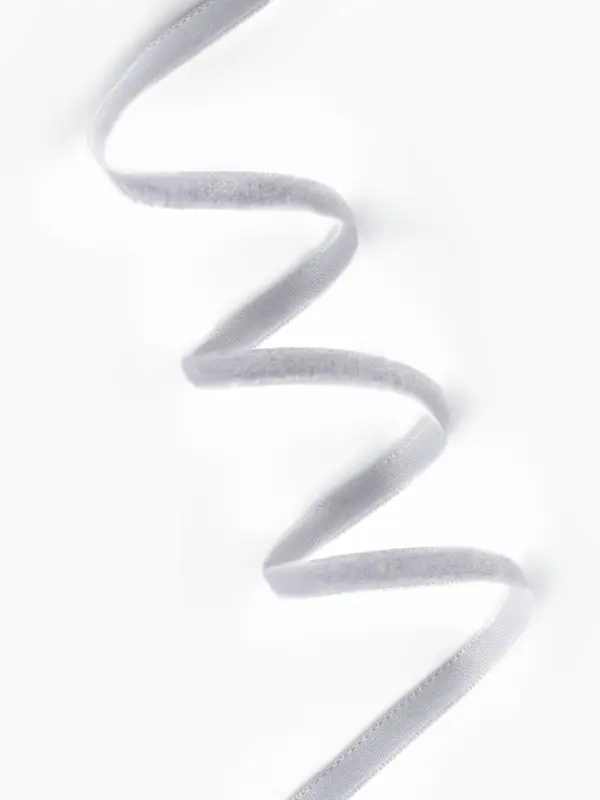 Лента бархатная, 6 мм, 18&plusmn;1 м, серая №184