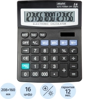 Калькулятор настольный ПОЛНОР Attache ATC-222-16F 16ти разр чер 208x160x48
