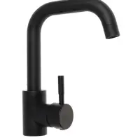 Смеситель для раковины ZEIN Z2508, короткий излив, картридж 40 мм, нержавеющая сталь, черный