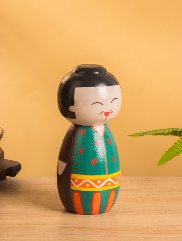 Деревянная кукла кокеши Деревянная кукла кокеши "Фудзико" 9х9х21 см