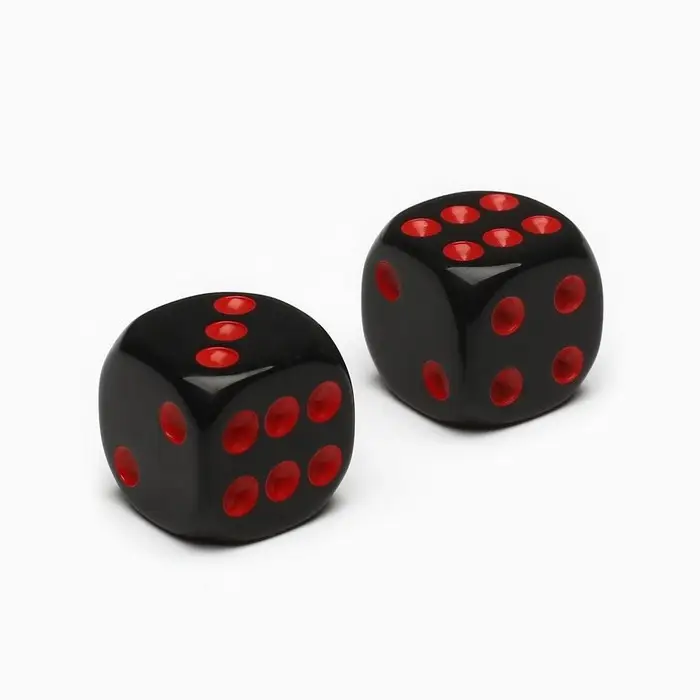 Кубики игральные Кубики игральные "Время игры", 1.6 х 1.6 см, набор 2 шт, черные