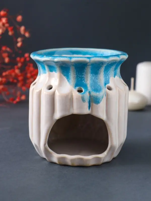 Аромалампа для эфирных масел &laquo;Греческая амфора&raquo;, керамика, синий, 9&times;9&times;9.5 см