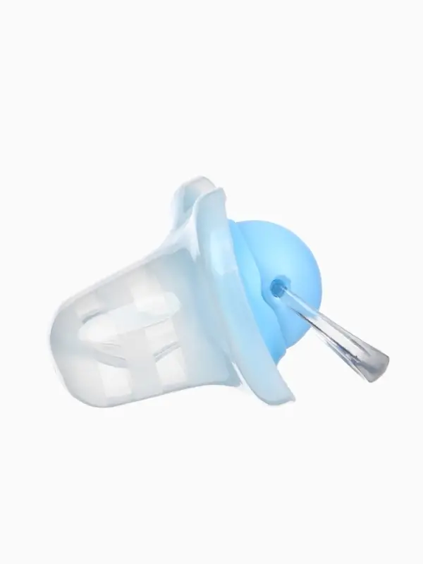Соска-пустышка ортодонтическая, силикон, от 6 мес., с колпачком, голубая, МИКС