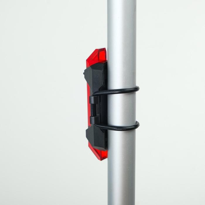 Фонарь велосипедный задний аккумуляторный, водонепроницаемый, 5 диодов, 4 режима