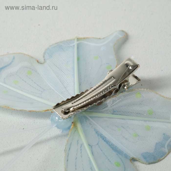 Бабочка для декора и флористики, на прищепке, пластиковая, микс, 1 шт., 7 х 6 х 1 см